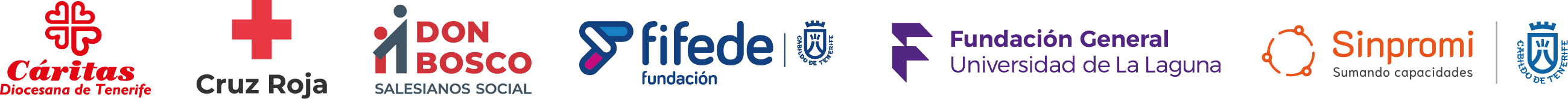 Entidades colaboradoras: Cáritas, Cruz Roja, Don Bosco, FIFEDE, FGULL, Sinpromi